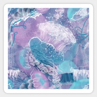 Closely Clustered Jellies Electric Purple Sticker